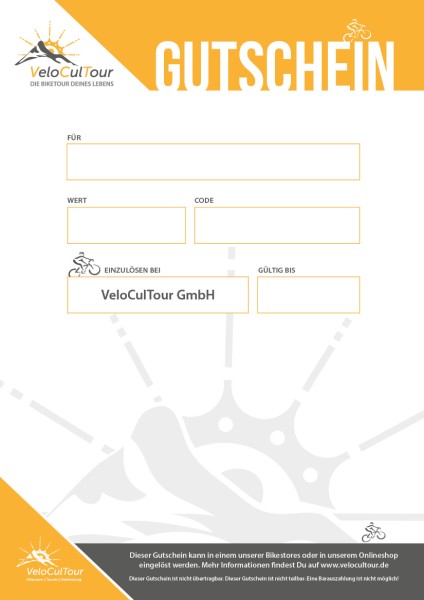VeloCulTour-Gutschein Wert variabel